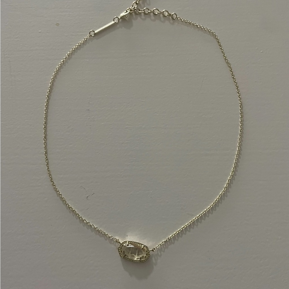 Kendra Scott Elisa white gold necklace